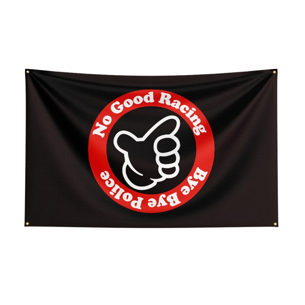 Flaga wyścigowa No Good Racing do dekoracji garażu i pokoju Czerwony