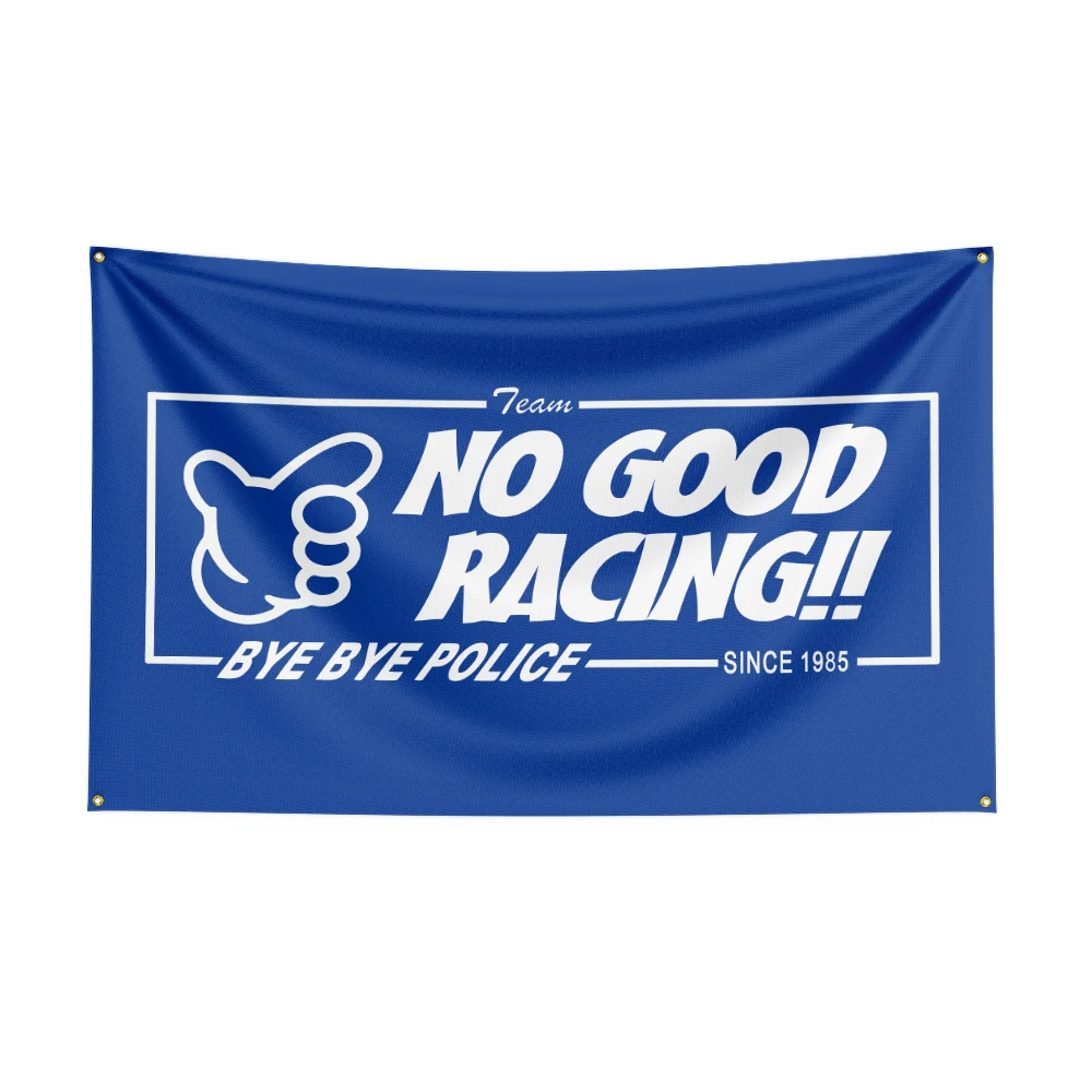 Flaga wyścigowa No Good Racing do dekoracji garażu i pokoju Kolor piaskowy