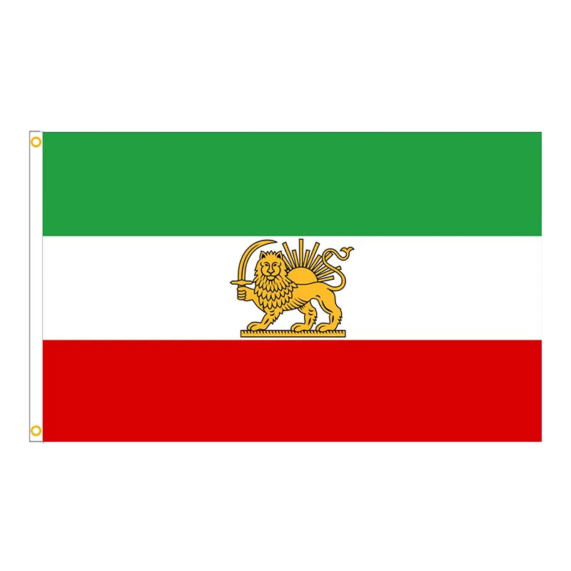 Zestaw 10 flag Iranu historycznych do machania – 14x21 cm z masztem Kamuflaż
