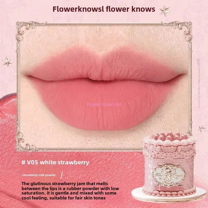Flower Knows błoto do ust Strawberry Cupid matowy krem Pomarańczowy