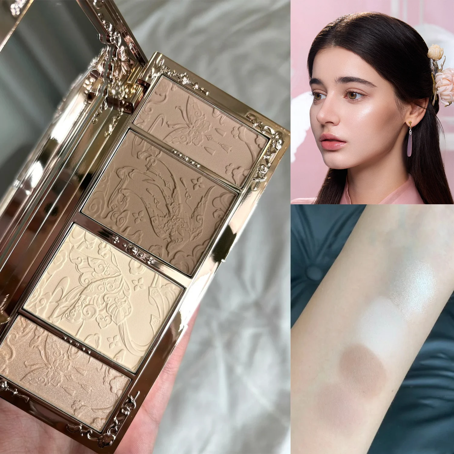 Flower Knows Chocolate paleta do konturowania twarzy bronzer Khaki