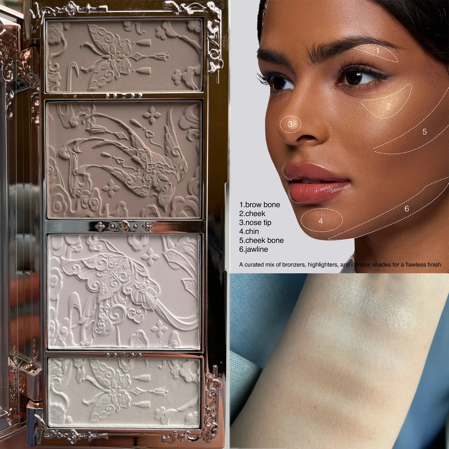 Flower Knows Chocolate paleta do konturowania twarzy bronzer Pomarańczowy