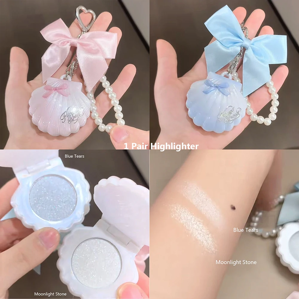 Flower Knows Little Angel rozświetlacz do twarzy 8g — paleta highlight premium Błękitny