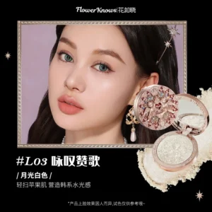 Flower Knows Little Angel rozświetlacz do twarzy 8g — paleta highlight premium Fioletowy