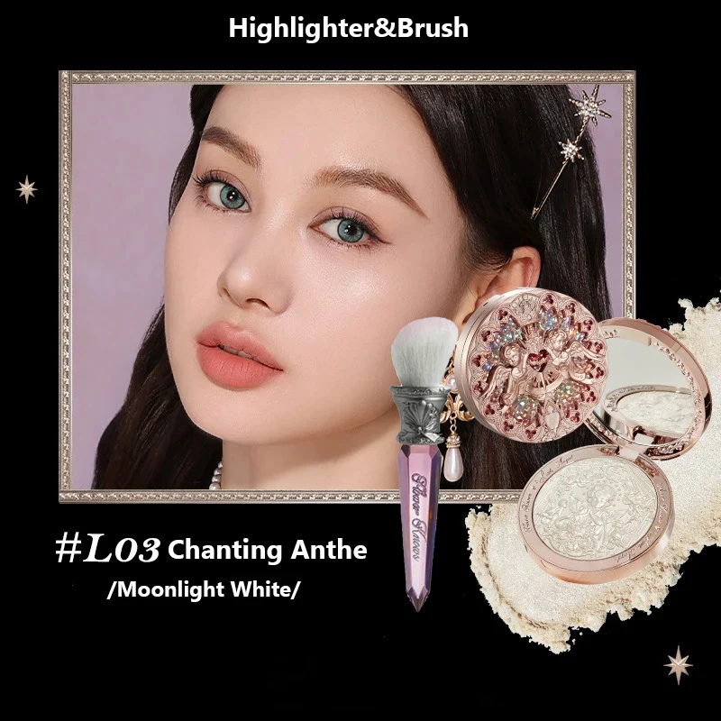 Flower Knows Little Angel rozświetlacz do twarzy 8g — paleta highlight premium Jasnozielony