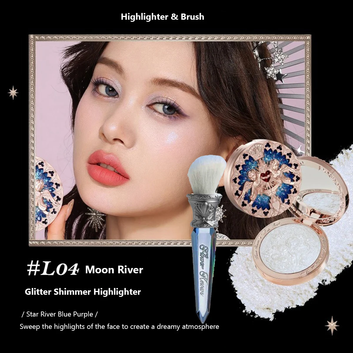Flower Knows Little Angel rozświetlacz do twarzy 8g — paleta highlight premium Jasnożółty