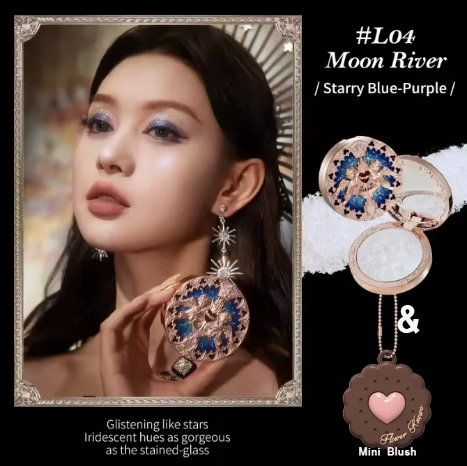 Flower Knows Little Angel rozświetlacz do twarzy 8g — paleta highlight premium Niebieski