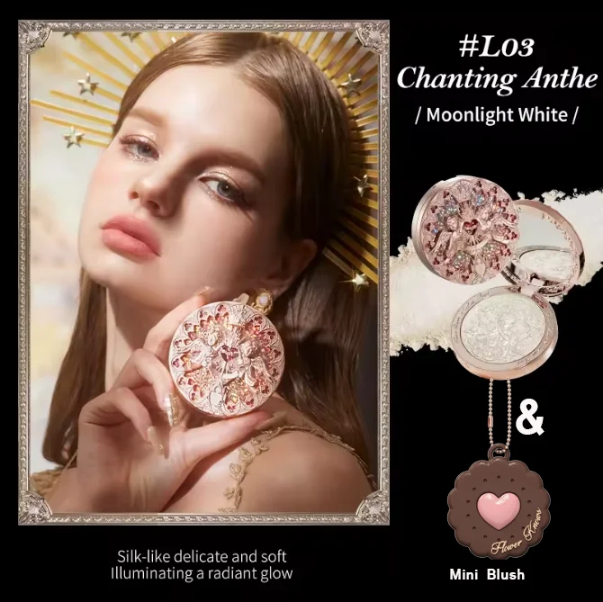 Flower Knows Little Angel rozświetlacz do twarzy 8g — paleta highlight premium śliwka