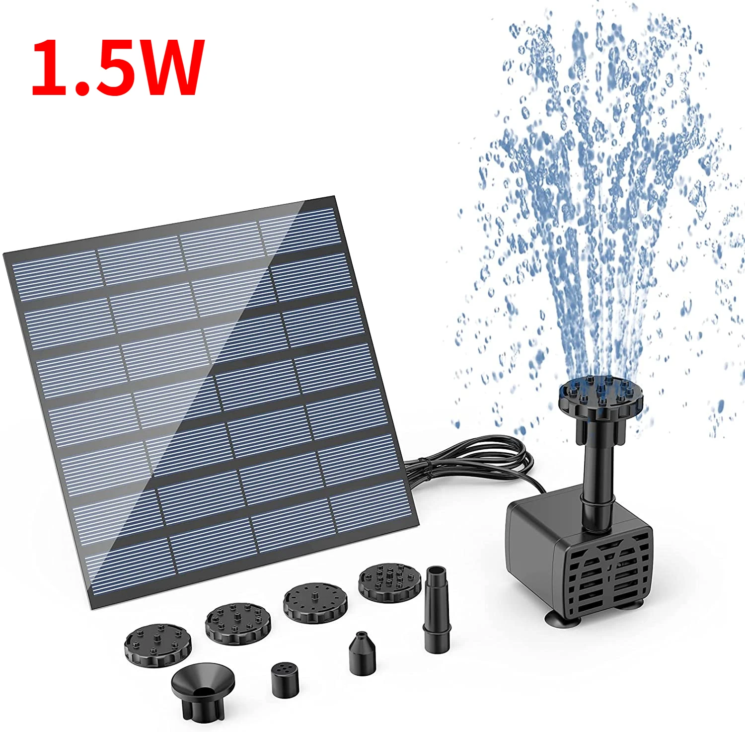 Fontanna solarna 2,5W z 6 dyszami i panelem słonecznym Khaki