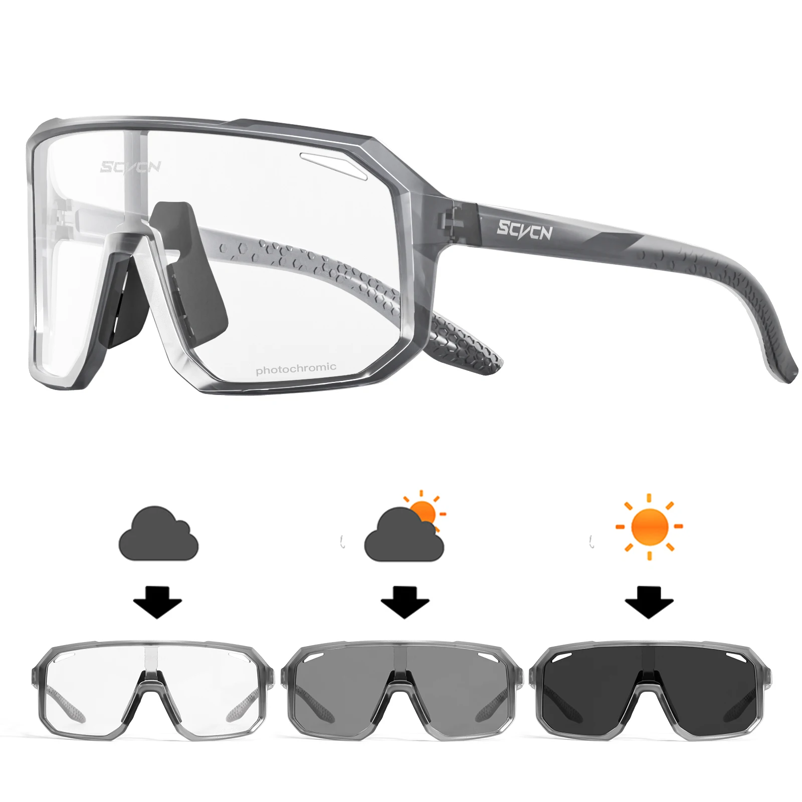 Fotochromowe okulary rowerowe sportowe UV400 Dz s62 ph 12
