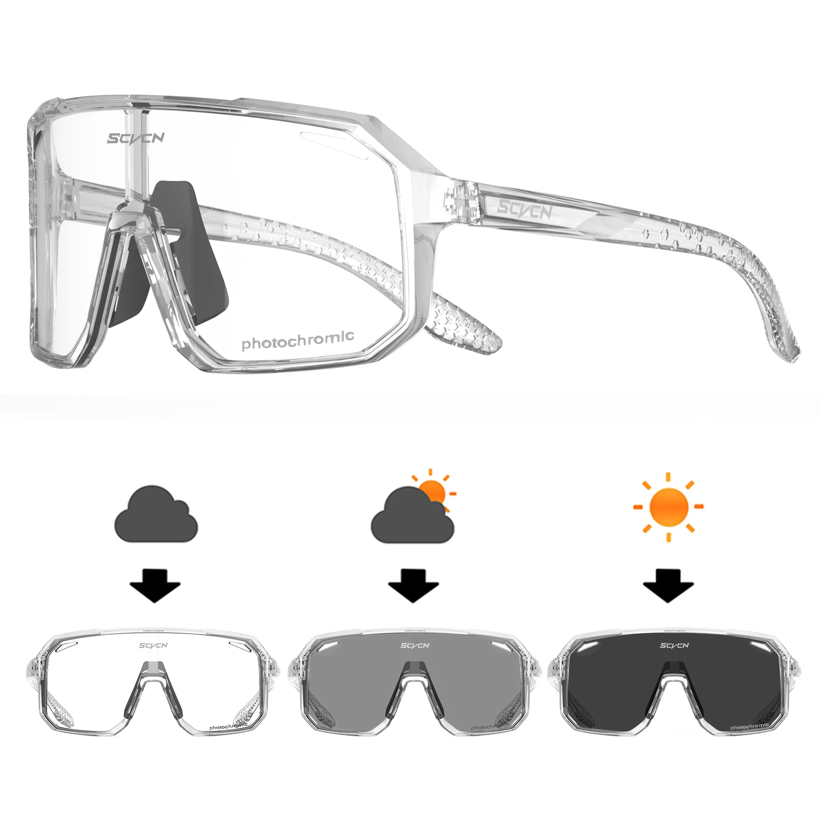 Fotochromowe okulary rowerowe sportowe UV400 Dz s62 ph 31