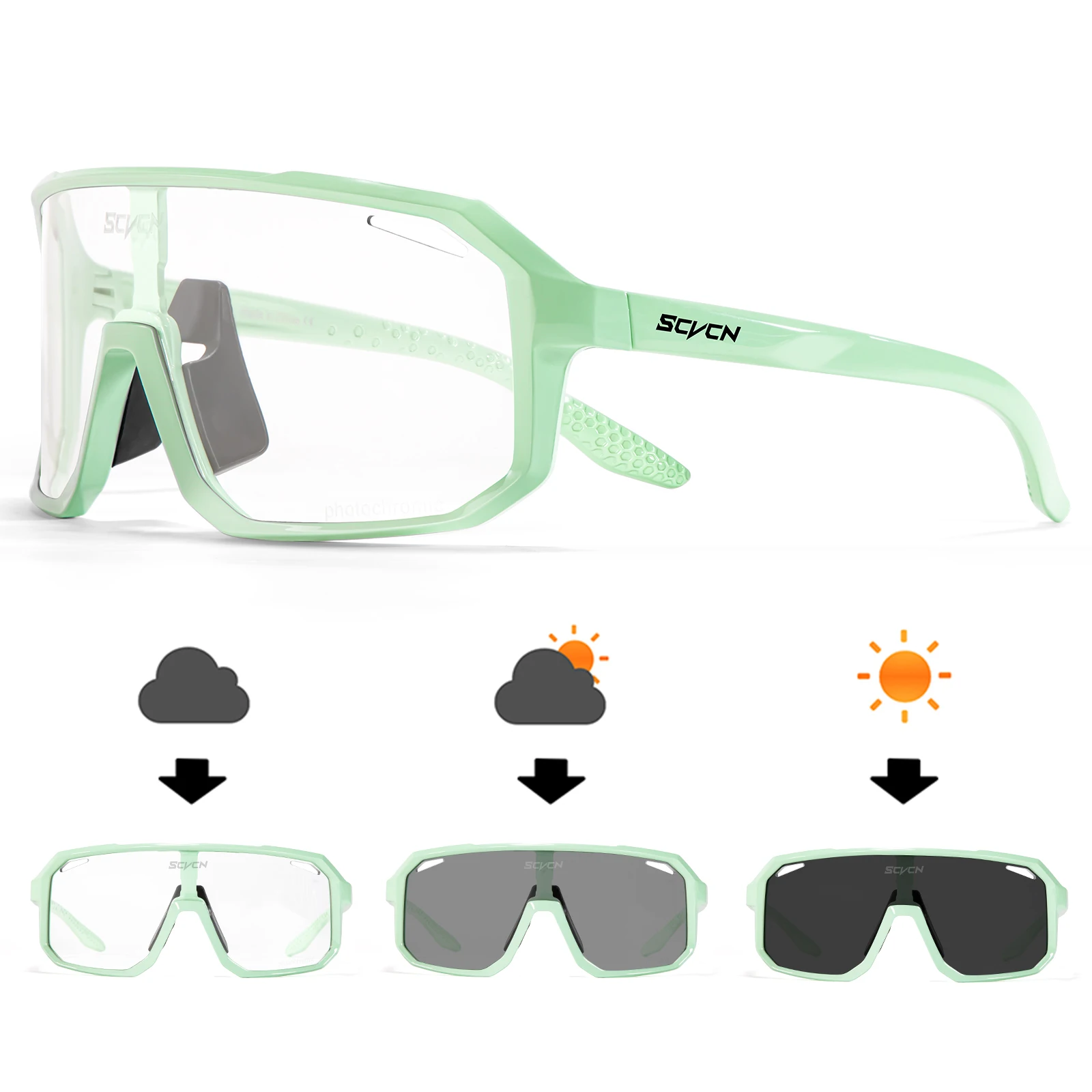 Fotochromowe okulary rowerowe sportowe UV400 Dz s62 ph 37