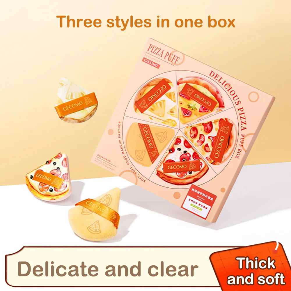 Gąbka do makijażu w kształcie pizzy GECOMO - zestaw 5 szt. Biały