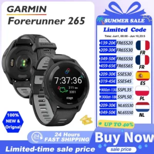 Garmin Forerunner 265 - zegarek sportowy z GPS i ekranem AMOLED Czarny