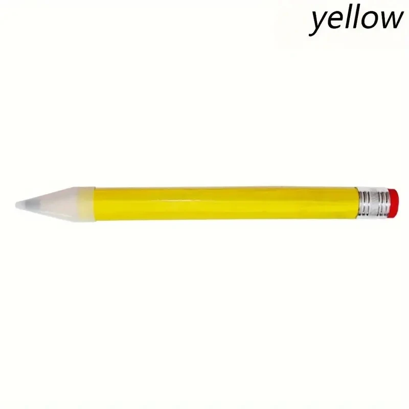 Gigantyczny drewniany ołówek 33 cm z gumką żółty