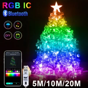 Inteligentna girlanda LED RGBIC 20 m, sterowanie aplikacją i muzyką Style a 30m
