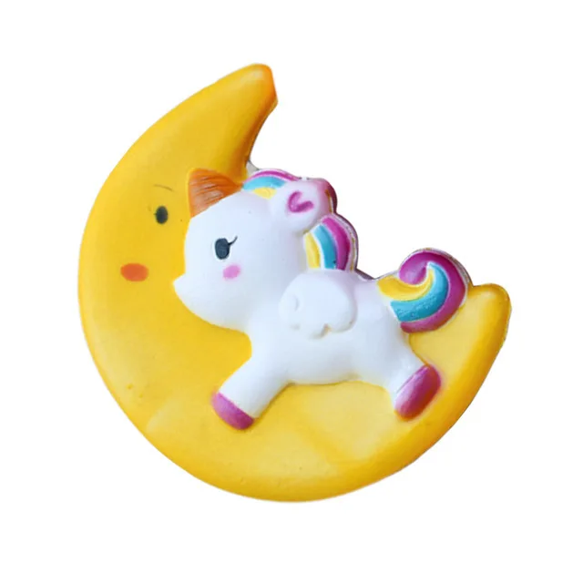 Gniotek squishy jednorożec Pegaz kawaii, wolno rosnący 11 cm żółty