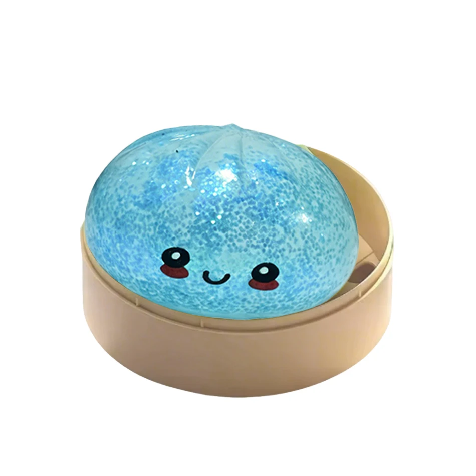 Gniotek squishy w kształcie pierożka baozi, wolno rosnący Bordowy