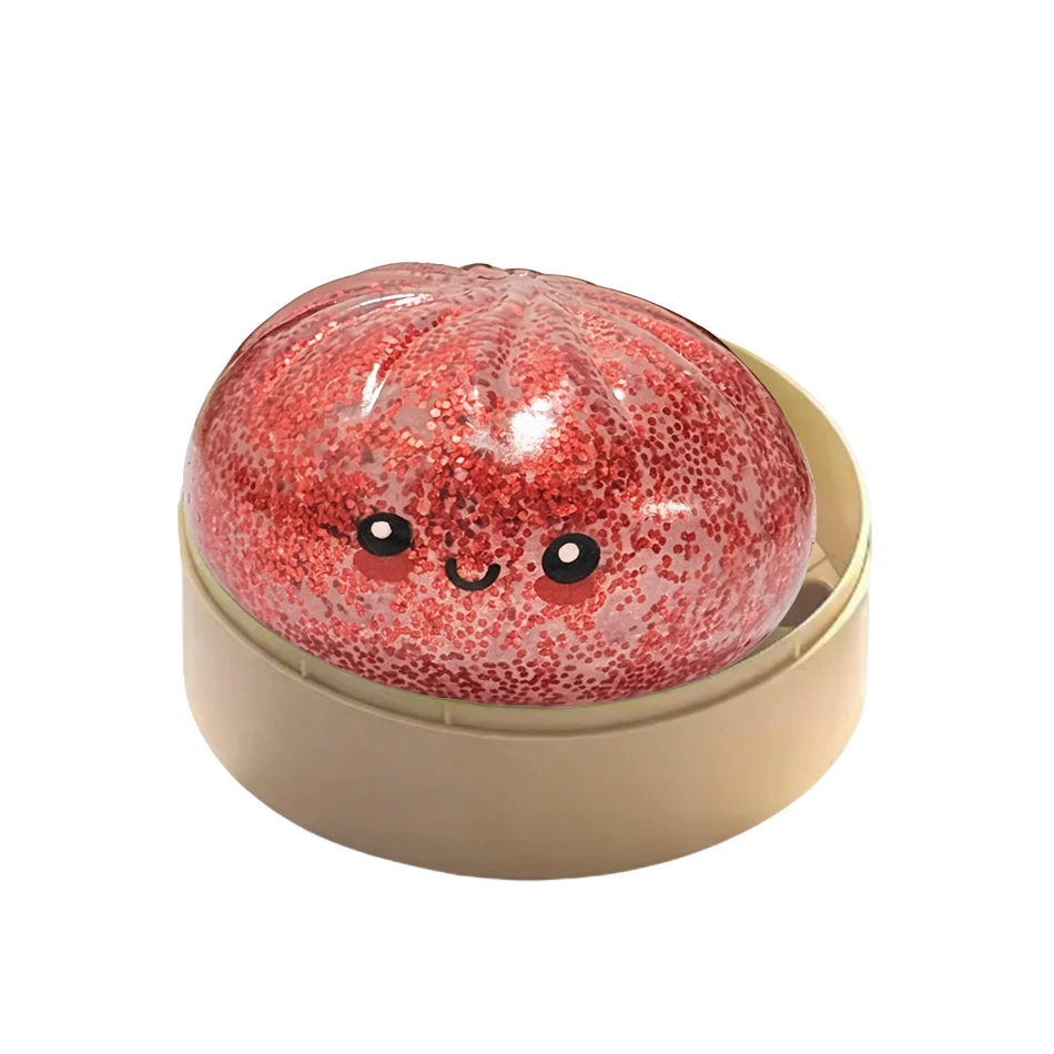 Gniotek squishy w kształcie pierożka baozi, wolno rosnący Ciemnoniebieski