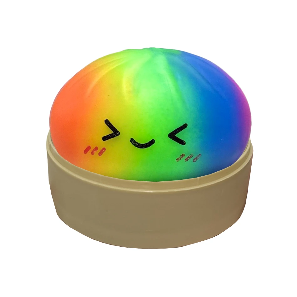 Gniotek squishy w kształcie pierożka baozi, wolno rosnący Jasnoszary