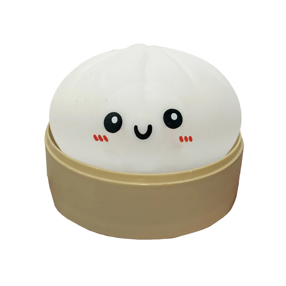 Gniotek squishy w kształcie pierożka baozi, wolno rosnący Pomarańczowy