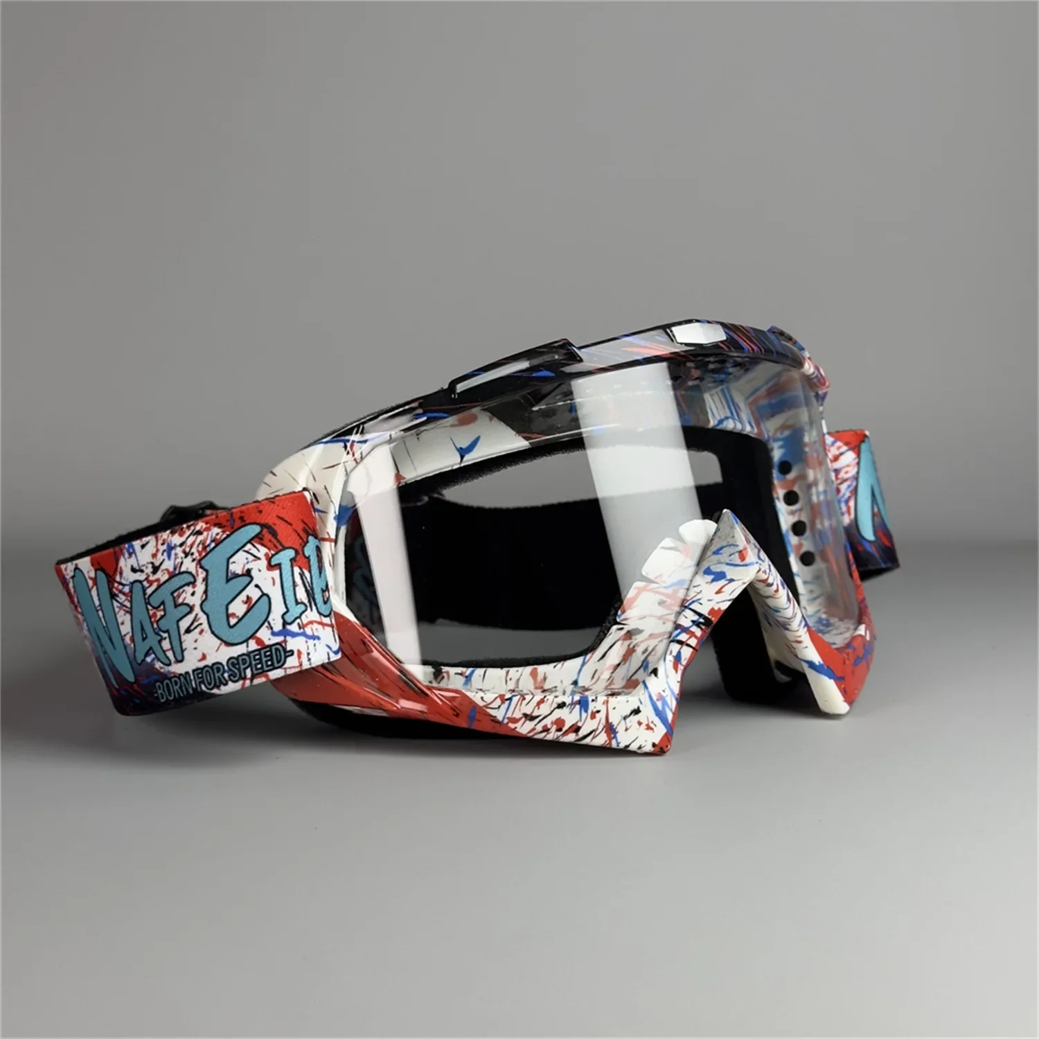 Gogle motocyklowe terenowe MX z daszkiem Fji007