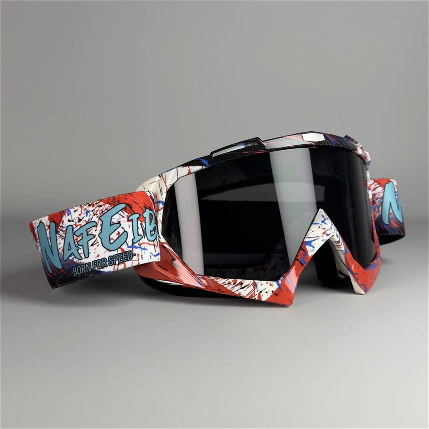 Gogle motocyklowe terenowe MX z daszkiem Fji009