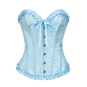 Gorset underbust damski w stylu gothic i vintage Niebieski
