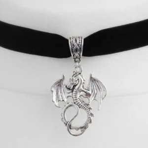 Gotycki choker aksamitny z pajęczyną i pająkiem A4
