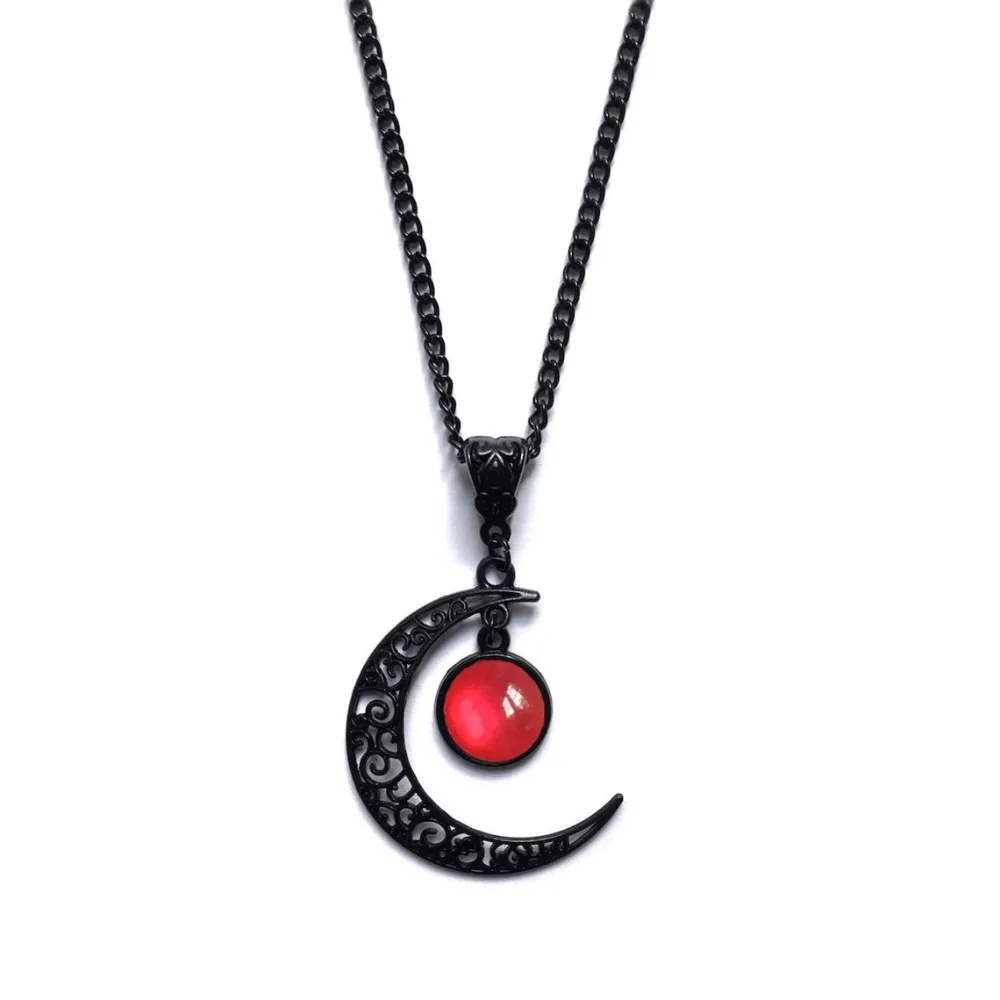 Gotycki naszyjnik z księżycem - wisiorek choker w stylu punk Aq 3410