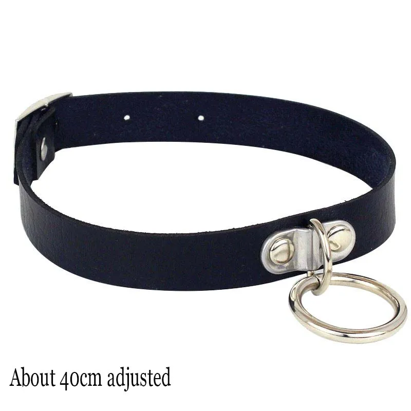 Gotycka skórzana bransoletka choker w stylu punk One circle