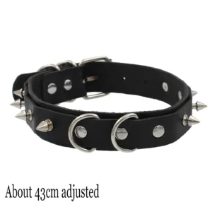 Gotycka skórzana bransoletka choker w stylu punk Rivet dots