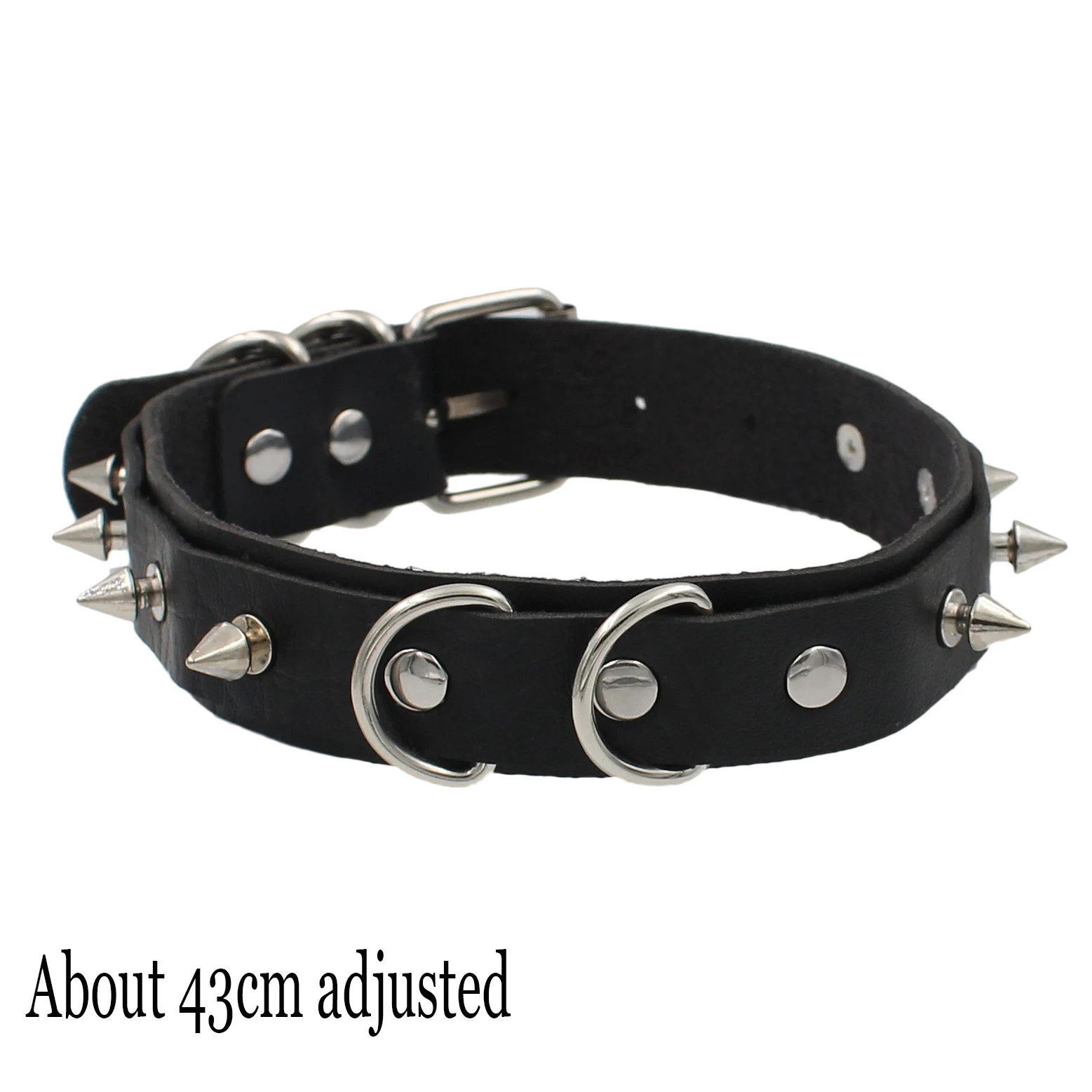 Gotycka skórzana bransoletka choker w stylu punk Rivet dots