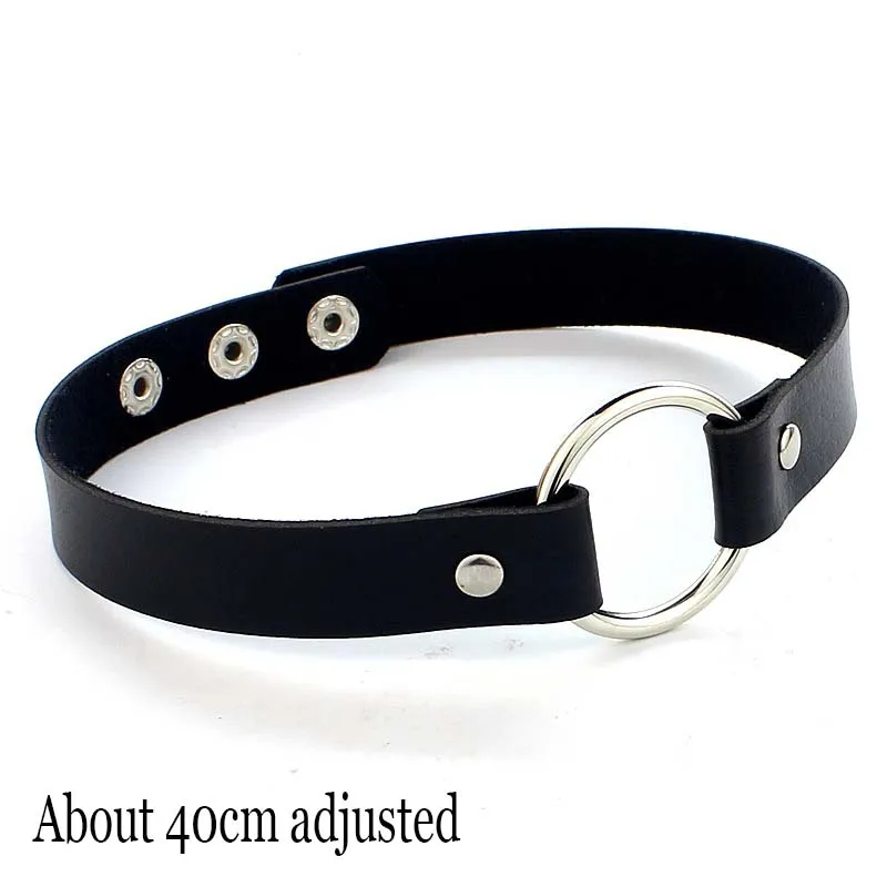 Gotycka skórzana bransoletka choker w stylu punk Round