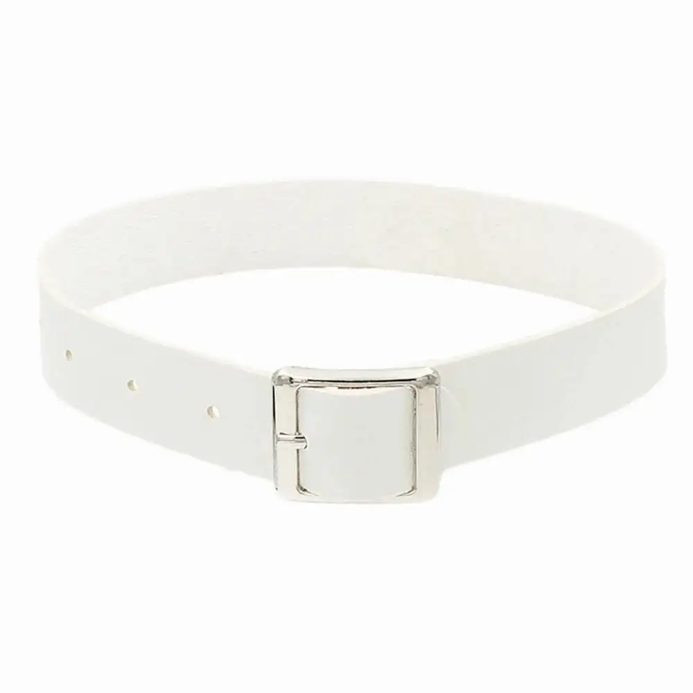 Gotycka skórzana bransoletka choker w stylu punk Biały