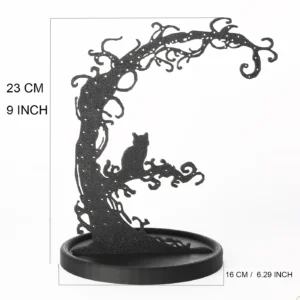 Gotycki stojak na biżuterię 3D – dekoracja biurka w stylu Halloween Czarny