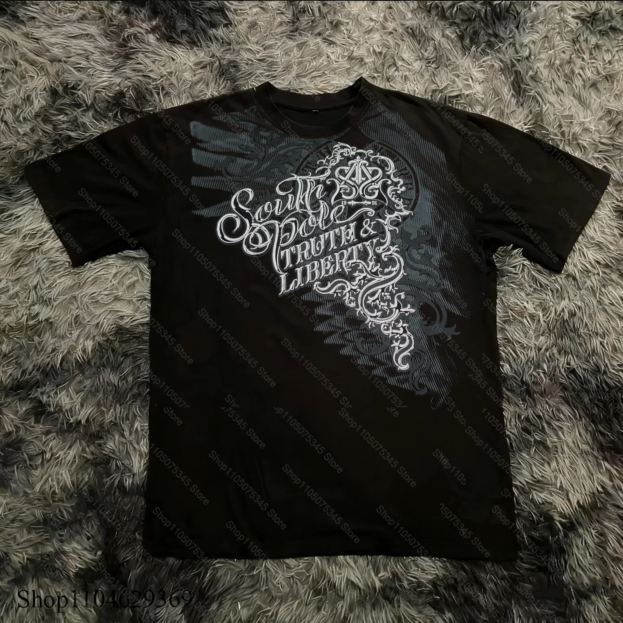 Gotycki t-shirt oversize z nadrukiem w stylu y2k unisex 10