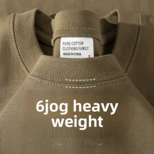 Gruba bawełniana koszulka oversize 600g unisex Brązowy