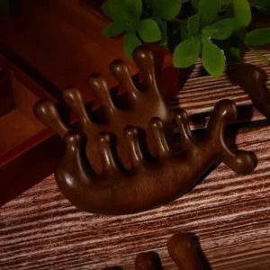 Gua Sha grzebień do masażu twarzy, głowy i skóry głowy Brązowy