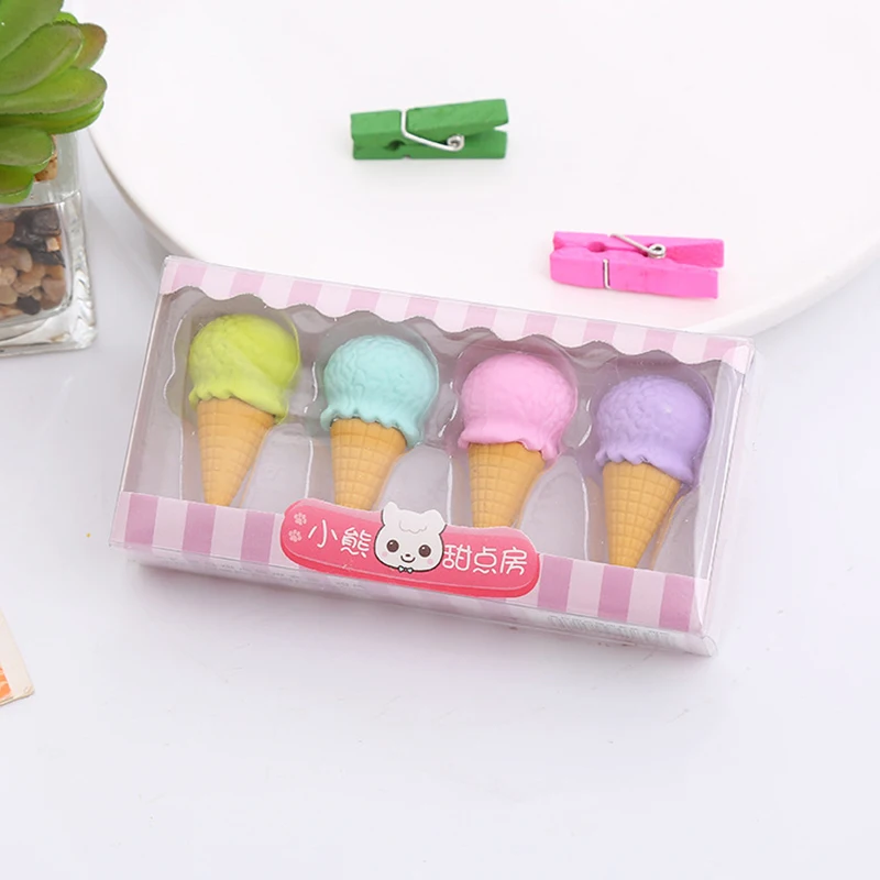 Gumka do mazania Kawaii lizak i lody dla dzieci Czerwony