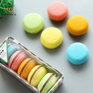 Gumki do mazania ciastka Macaron Kawaii, 5 sztuk 