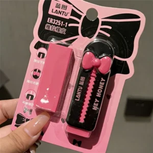 Gumki do mazania z kokardką kawaii dla uczniów Różowy