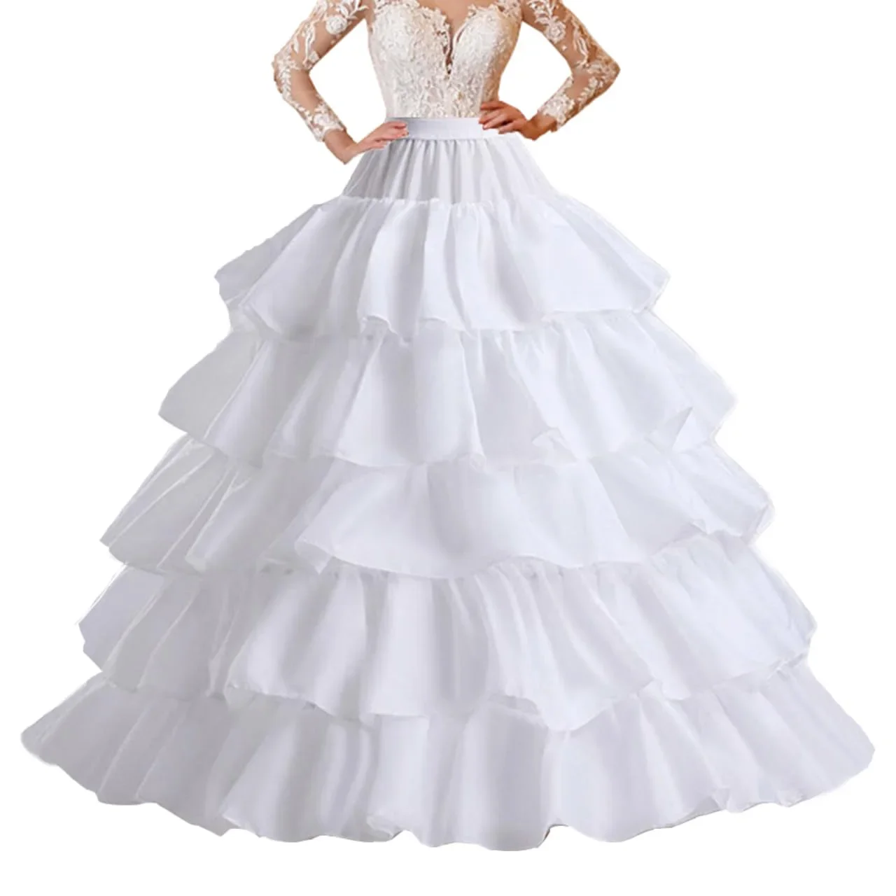 Halka na obręczach pod suknię i cosplay 4 hoops 5 ruffles