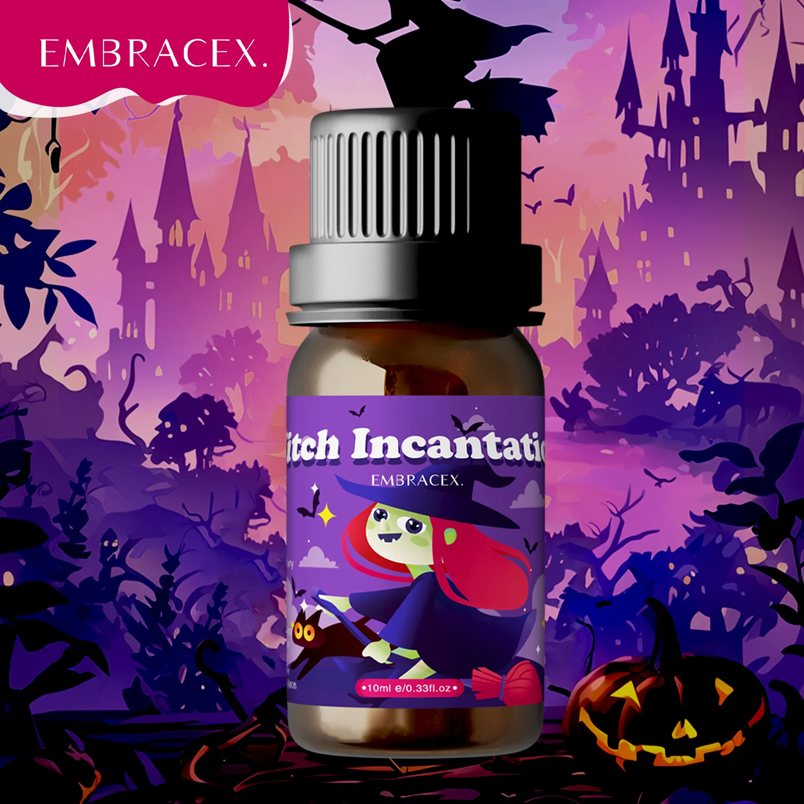 Halloweenowe olejki eteryczne 5 ml zestaw - dynia, czarny kot, mroczne nuty Błękitny
