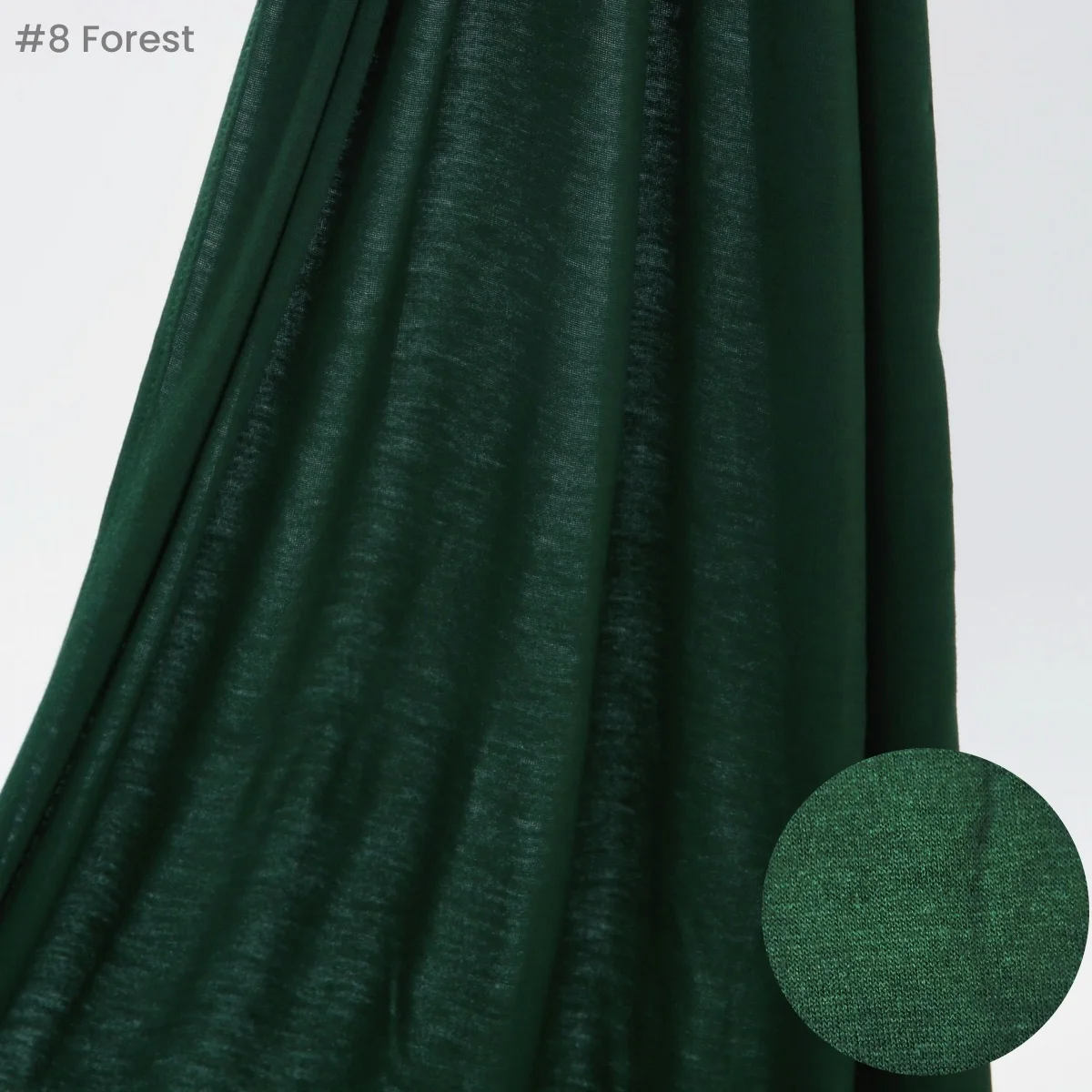 Hidżab jersey gładki elastyczny szal na głowę Forest c8