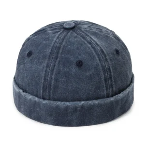 Jeansowa czapka dokerka bez daszka beanie unisex A6