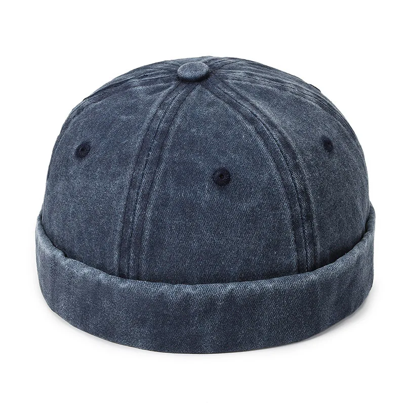 Jeansowa czapka dokerka bez daszka beanie unisex A6