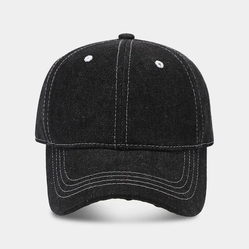 Jeansowa czapka z daszkiem przeciwsłoneczna unisex Czarny