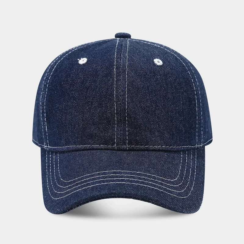 Jeansowa czapka z daszkiem przeciwsłoneczna unisex Granatowy