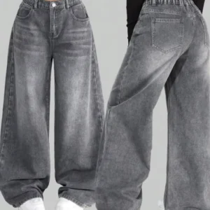 Jeansy cargo baggy w stylu Y2K z moro patchworkiem 1